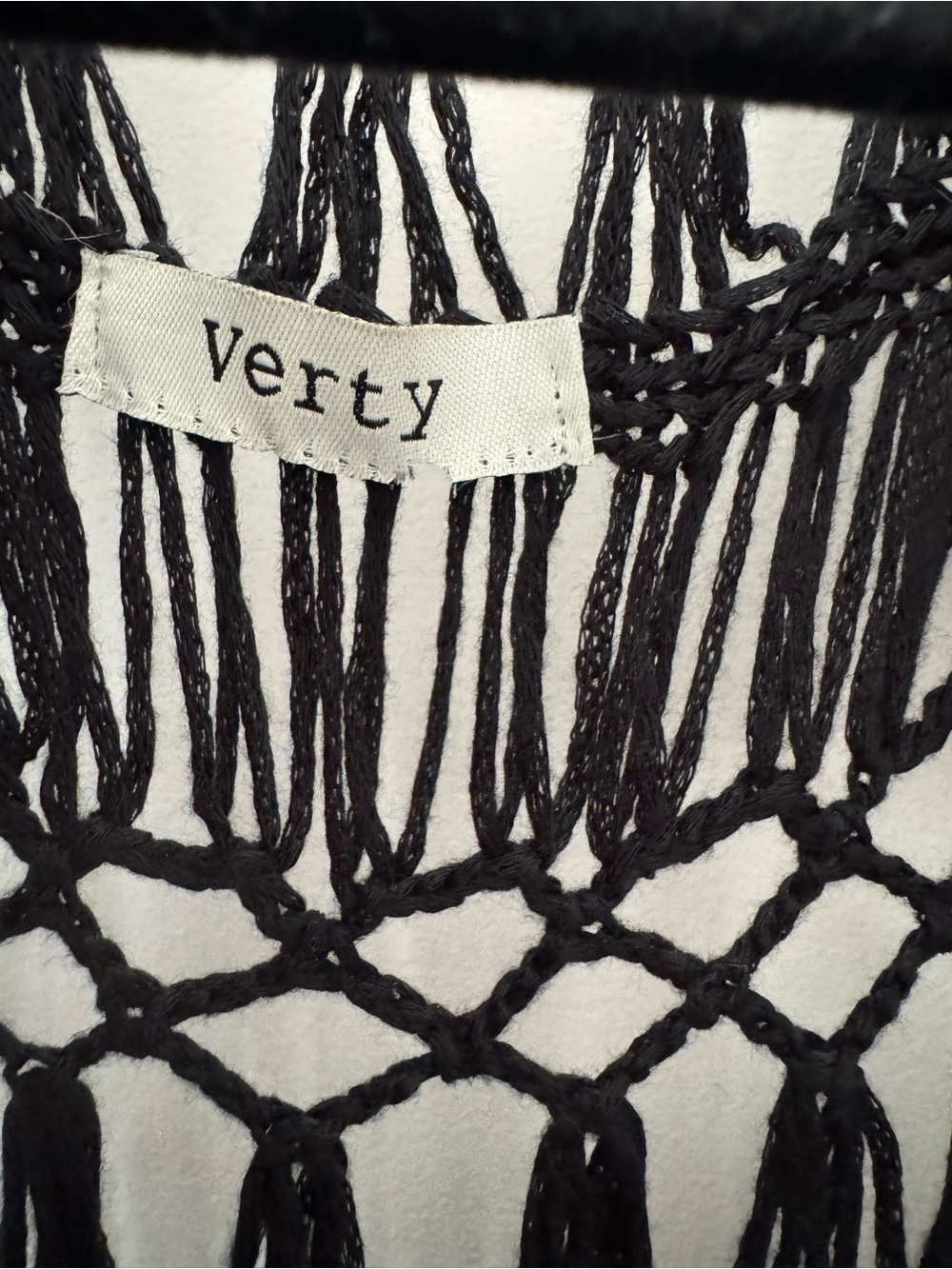Verty Black Crochet and fringe poncho top - Picture 7 of 7